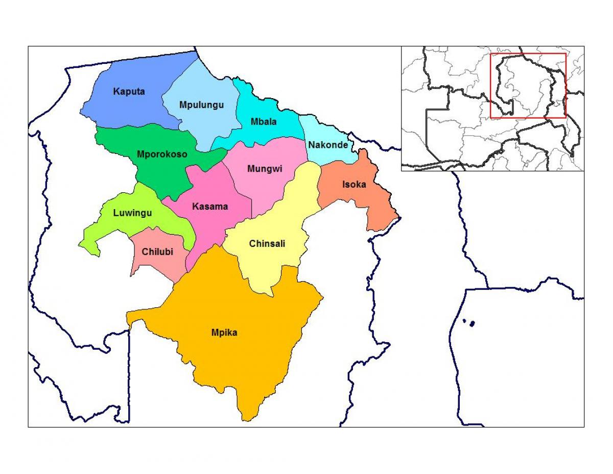 Карта Замбія, Північна провінція 