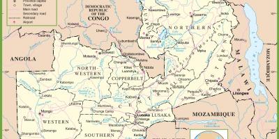 Карта політичних Замбія