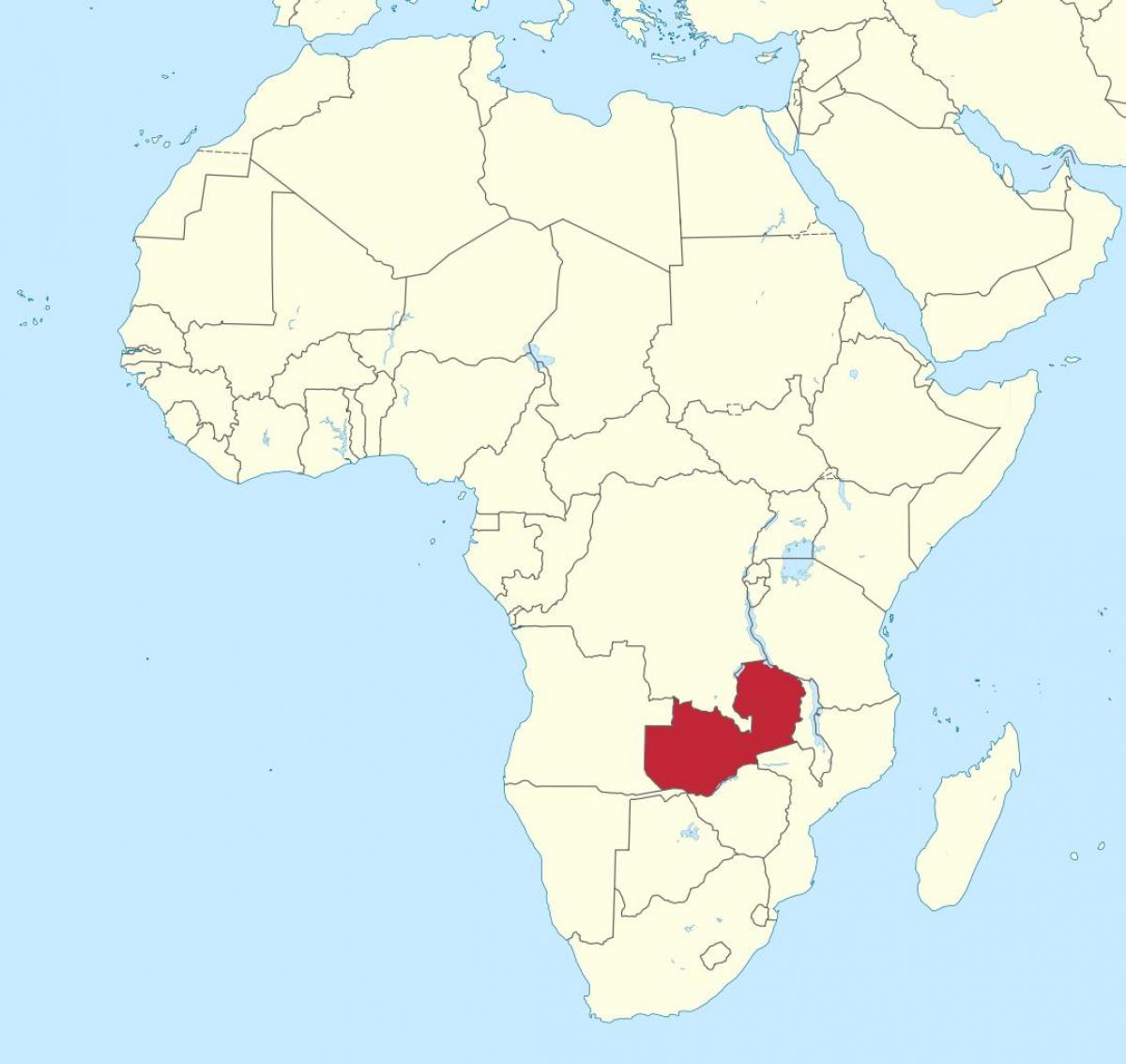 карта Африки, показуючи Замбія