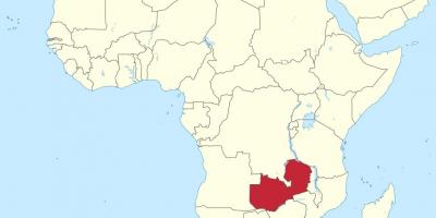 Карта Африки, показуючи Замбія